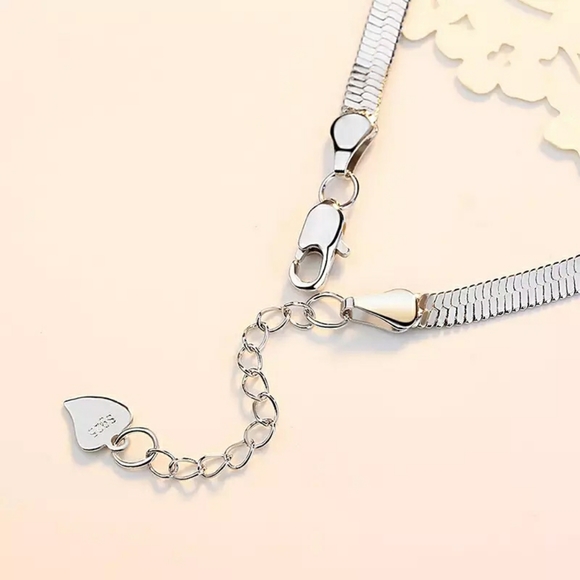 NEW S925 Flat Double Layer Snake Chain Bracelet - Picture 7 of 10